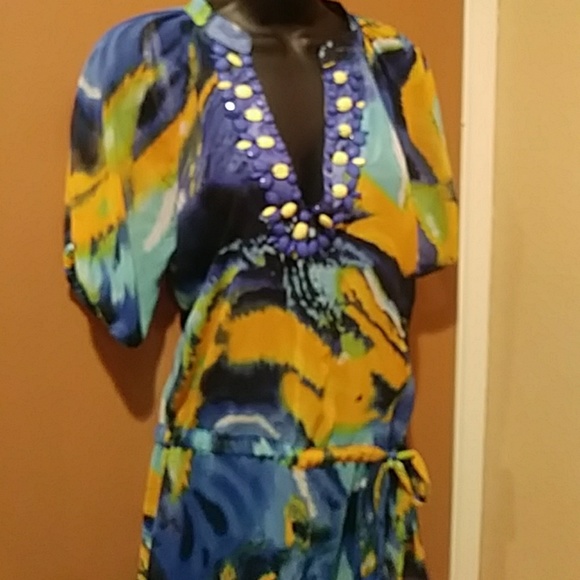 Beautiful Marine Blu Blouse sz Medium - Picture 3 of 7